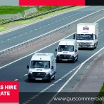 Gus Commercials rental vehicles travelling on a motorway in Northern Ireland