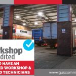 Gus Commercials' commercial vehicle workshop showing IRTE workshop accreditation logo